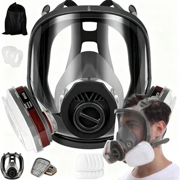 Pleťová maska CELOOBLIČEJOVÁ LAKÝRNICKÁ PLYNOVÁ MASKA 6800 + FILTRY S AKTIVNÍM UHLÍM