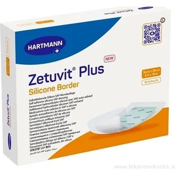 Krytí na ránu Paul Hartmann AG Zetuvit Plus Silicone Border Kompres sterilní samolepící (16 x 26 cm) 10 kompresů