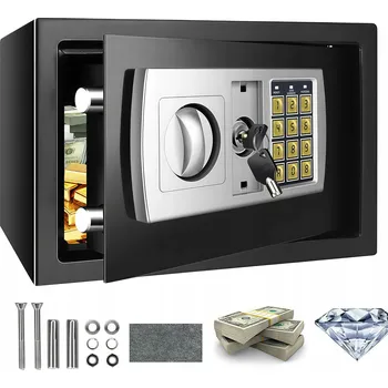 Trezor DOMÁCÍ TREZOR POKLADNIČKA BEZPEČNOSTNÍ SKŘÍŇKA S ELEKTRONICKÝM KÓDEM KOVOVÁ NA PENÍZE