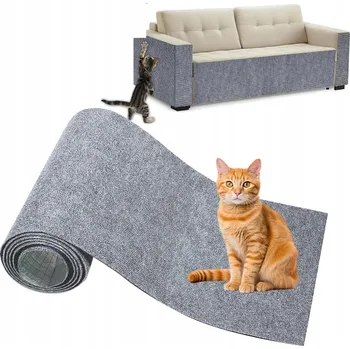 SAMOLEPICÍ škrabací podložka pro kočky, ochrana na nábytek, pohovka 300x40 šedá