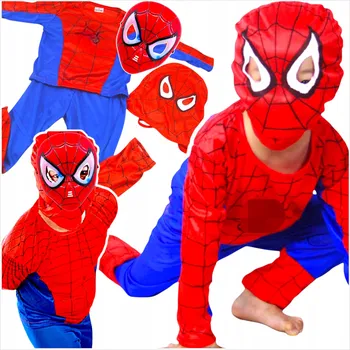Karnevalový kostým KOSTÝM Spiderman PRO CHLAPCE Spiderman A PŘEVLEČENÍ + SVÍTÍCÍ MASKA