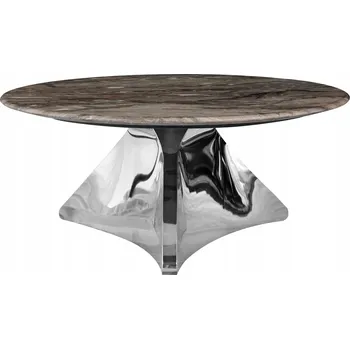 Konferenční stolek Moderní konferenční stolek s mramorovou deskou Bloom Hnědý