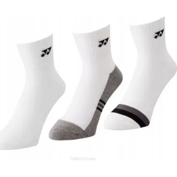 Pánské ponožky Sportovní Ponožky Yonex Quarter 19234EX 3 páry bílo-šedé 44-47