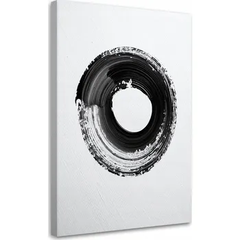 Obraz Obraz do obýváku, kanceláře, ložnice, spa, Abstrakce Černobílý Kruh 40x60