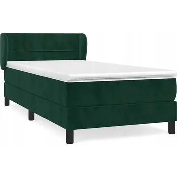 Postel Kontinentální postel 203x103x78/88 cm tmavě zelená s matrací 100x200x20 cm