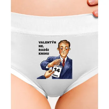 Souprava dámského spodního prádla Bastard Raději knihu dámské kalhotky White