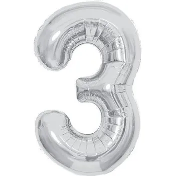 Balónek ALBI Balónek fóliový 85 cm stříbrný číslo 3