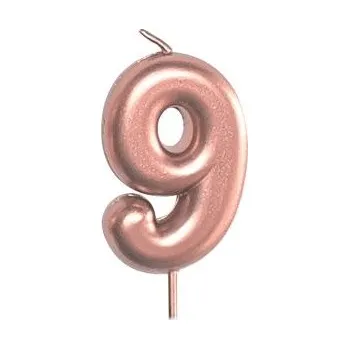 Dortová svíčka ALBI Svíčka dortová rose gold 5 cm číslo 9