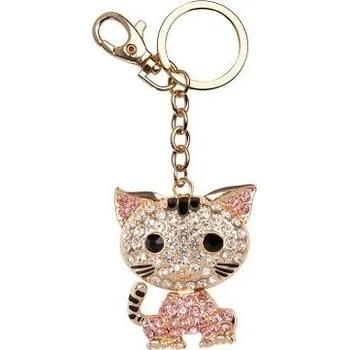 ALBI Štrasová klíčenka - Růžová kočka