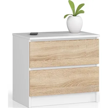 Noční stolek MOB Noční stolek Akord Kalista (bílá + dub sonoma)