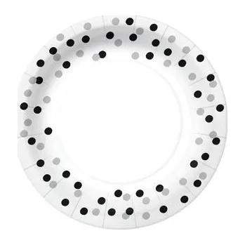 Talíř Papírový talíř malý - Confetti Gold Black [A]