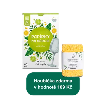 Přípravek do myčky Novinka: Papírky do myčky + biodegradabilní houbička zdarma