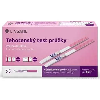 Diagnostický test PXG Pharma GmbH Livsane Těhotenský test proužky včasná detekce 2 ks