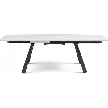 Jídelní stůl Keramický Jídelní Stůl 160–240x90 Moderní Rozkládací Mramor Bílý