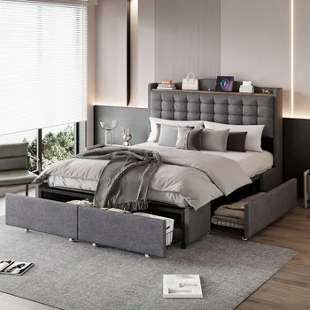 Postel Jednolůžková dřevěná postel Arhatreya 140x200 cm šedá