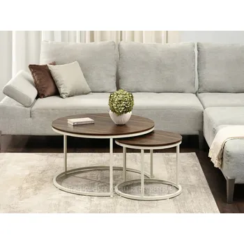 Konferenční stolek Set konferenčních stolků JACEK - ořech / krémový