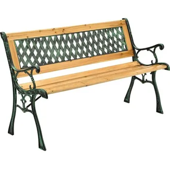 Zahradní lavice Zahradní lavice 122 cm, dřevo/litina, 2-místná