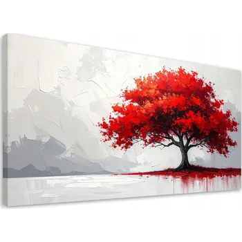 Obraz Obraz do obýváku ložnice kanceláře, Červený strom Abstrakce Příroda 100x50