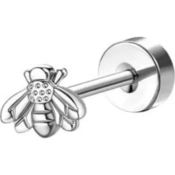Piercing Stříbrná piercing náušnice hmyzí design 0,8 mm x 6 mm x 10 mm chirurgická nerezová ocel pro citlivé uši