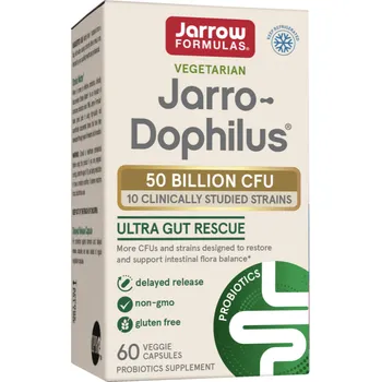 Jarrow Formulas Jarrow-Dophilus Ultra Gut Rescue, probiotika, 50 miliard, 10 kmenů, 60 rostlinných kapslí Doplněk stravy