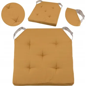Polštář Polštář na židli DUO 38x38 cm, medová bavlna sedák na suchý zip