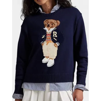 Pánský svetr Unisex vlněný svetr Ralph Lauren - Velikost L, Barva Modrá 56576 211941576