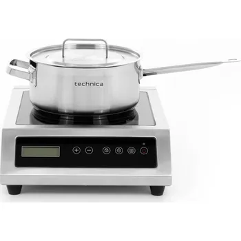 Sporák TECHNICA [Set] Nastavitelný indukční vařič 3,5 kW + Nerezový hrnec o objemu 5 l a průměru 240 mm s poklicí | TECHNICA, Platinum Line