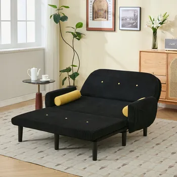 Pohovka Dvoumístná pohovka Rozkládací pohovka lenoška Úložný prostor, kalhoty, černá barva