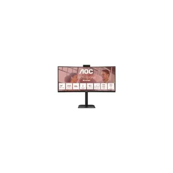 Monitor AOC LCD CU34E4CW 34" zakřivený VA/3440x1440@120Hz/4ms/350cd/2xHDMI/DP/4xUSB/2xUSB-C/RJ45/Webcam/Repro/HAS/VESA