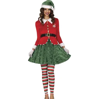 Karnevalový kostým Dámský kostým Santův malý pomocník elf - M
