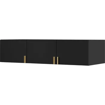 Šatní skříň Nástavec na skříň Napoli 3D 150 Černá (černé nebo zlaté úchytky)