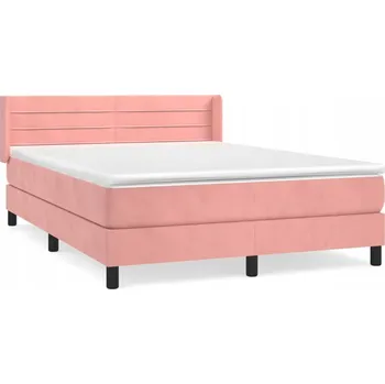 Postel Kontinentální postel s nastavitelným čelem, růžová, 193 x 147 x 78/88 cm