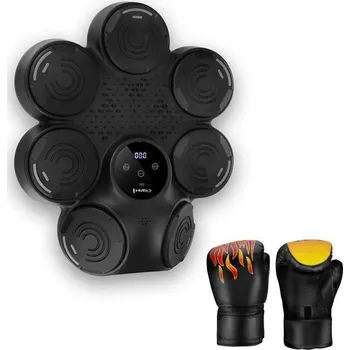 Boxovací trenažér Elektronický boxerský terč HMS TB30 s LED, Bluetooth a rukavicemi (Music Boxing Machine)