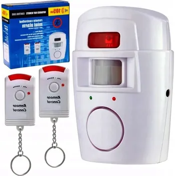 Sada domovního alarmu BEZDRÁTOVÝ ALARM NA BATERIE SENZOR SIRÉNA GARÁŽ SKLEP 2 OVLADAČE 95 dB