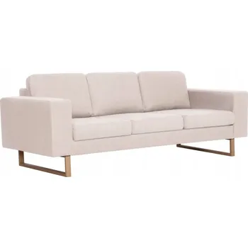 Pohovka Krémová 3místná pohovka, rozměry 200 x 82 x 75 cm, čalouněná látkou