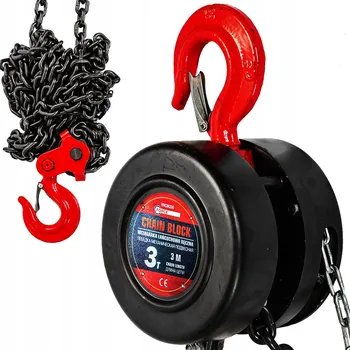 lanový naviják ŘETĚZOVÝ ZDVIHÁK 3000 kg (3T) S DÉLKOU ŘETĚZU 3M - RUČNÍ ZDVIH