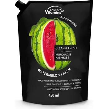 Koupelová kosmetika Energy Of Vitamins Arbuz tekuté glycerinové mýdlo náhradní náplň, 450 ml