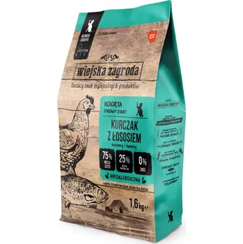 Krmivo pro kočku Wiejska Zagroda suché krmivo pro kočky Kuře s lososem pro koťata 1,6 kg