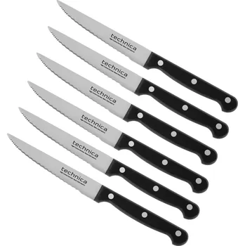 Kuchyňský nůž TECHNICA [Sada] 6x steakový nůž 225 mm, čepel 125 mm, černý | TECHNICA, Gold Line