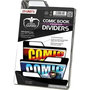 Sběratelská karetní hra Ultimate Guard UGD020022 - Prémiové dělicí bloky komiksů, 25 ks, černé