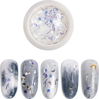 Zdobení - Ozdoby mix duhové (hvěždičky a měsíčky)