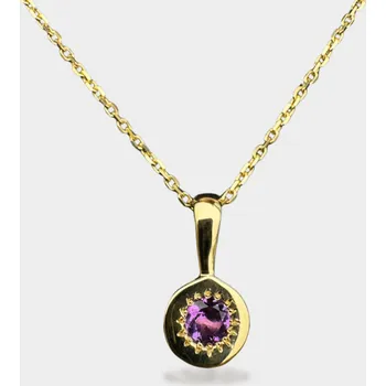 Přívěsek Přívěšek Birthstone - AMETYST Žluté zlato