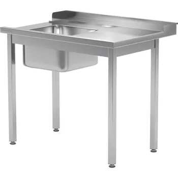 Jídelní stůl TECHNICA Nakládací stůl pravý s dřezem pro myčky nádobí s odsavačem par 1200x700x850 mm | TECHNICA, 249P1270