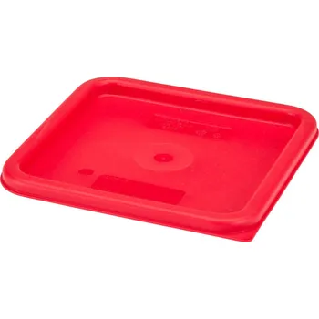 Dóza na potraviny Víko pro nádobu CamSquare společnosti CAMBRO, Cambro, pro nádoby o objemu 5,7 litru a 7,6 litru, červené, Červená, 227x227x(H)16mm