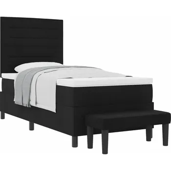 Postel vidaXL Postel s boxspringem s matrací s čelo Černá 80 x 200 cm textil [3343948]