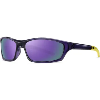 cyklistické brýle Techsuit - Brýle na kolo (24101) - pro cyklistiku a sportovní outdoorové aktivity, polarizované, unisex - černé / fialové