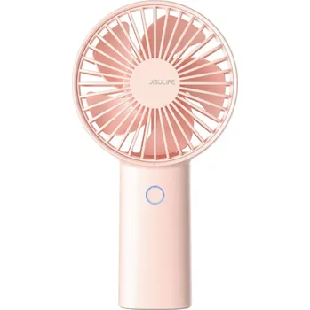 Domácí ventilátor JisuLife - prémiový mini ruční ventilátor Life3 (F2B) - přenosný, velmi tichý, Type-C, 3 rychlosti, 4000mAh - růžový