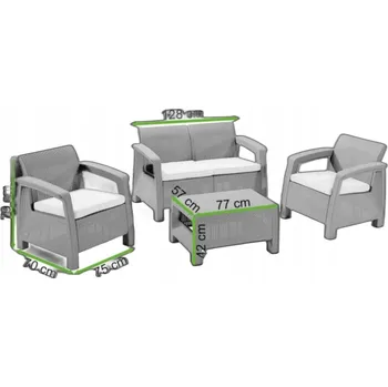 Zahradní sestava Sada zahradního nábytku plast Keter Corfu béžová, 4dílná