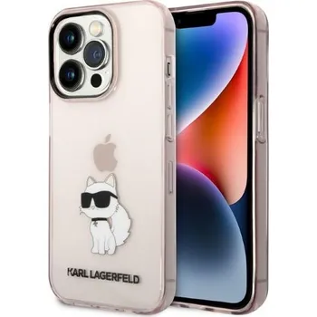 Pouzdro na mobilní telefon Karl Lagerfeld - Pevné pouzdro (KLHCP14LHNCHTCP) - iPhone 14 Pro - Pink Ikonik Choupette