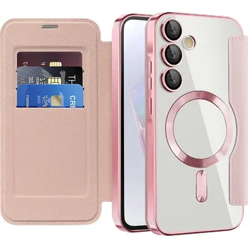 Pouzdro na mobilní telefon Techsuit - Pouzdro SmartMag Book - Samsung Galaxy A35 5G - růžové